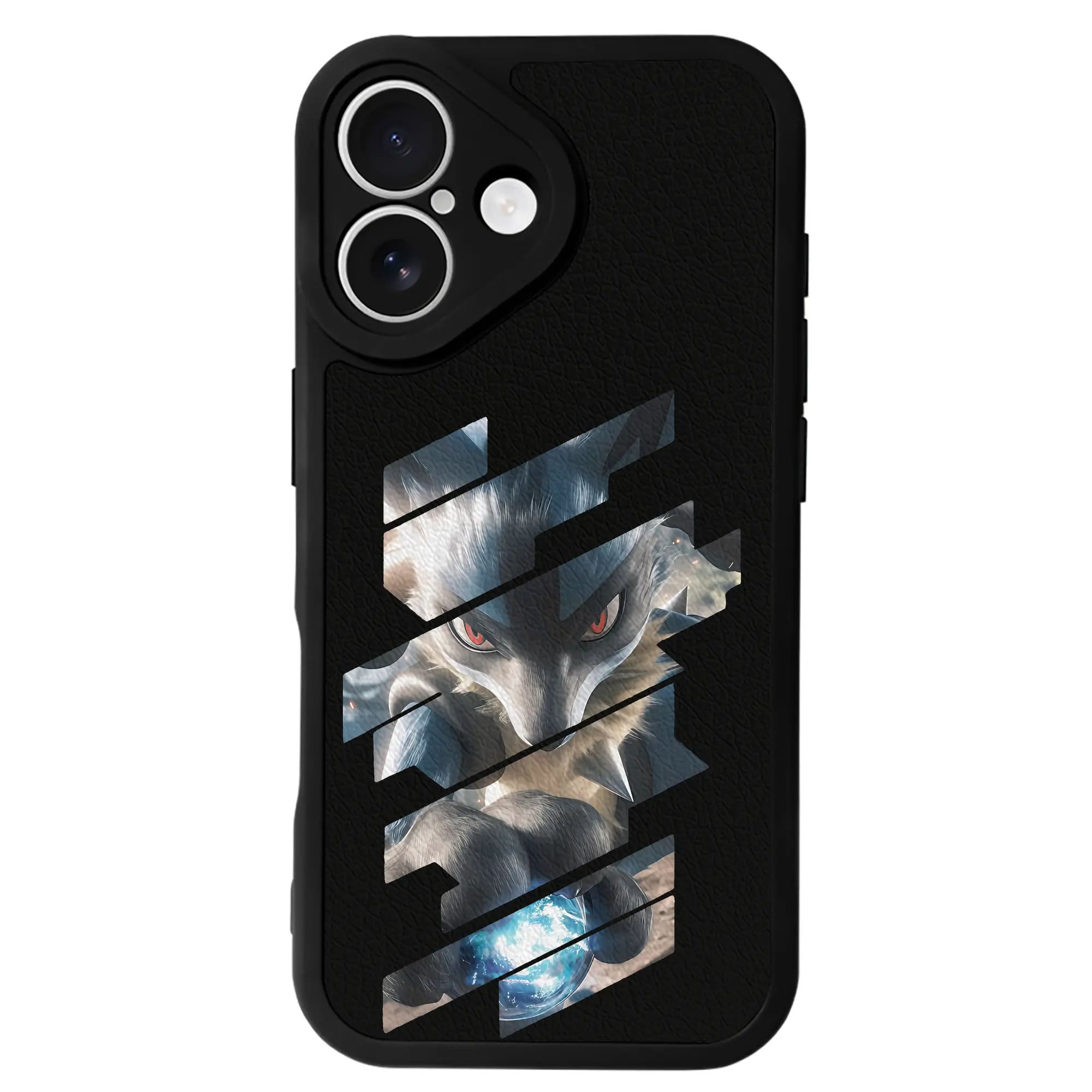 ポケモン グッズ,ルカリオ - IPhone 16シリーズ対応 ・ シリコンスマホケース ・ レザー調 ・ 高精度フィット ・ 耐衝撃 ・ ワイヤレス充電対応 ・ 精密カット